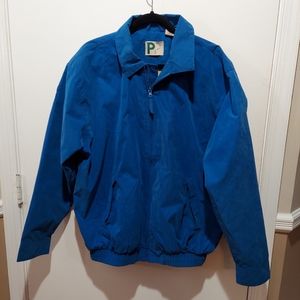Men's Putter and Putt blue windbreaker. Large. Royal Blue.